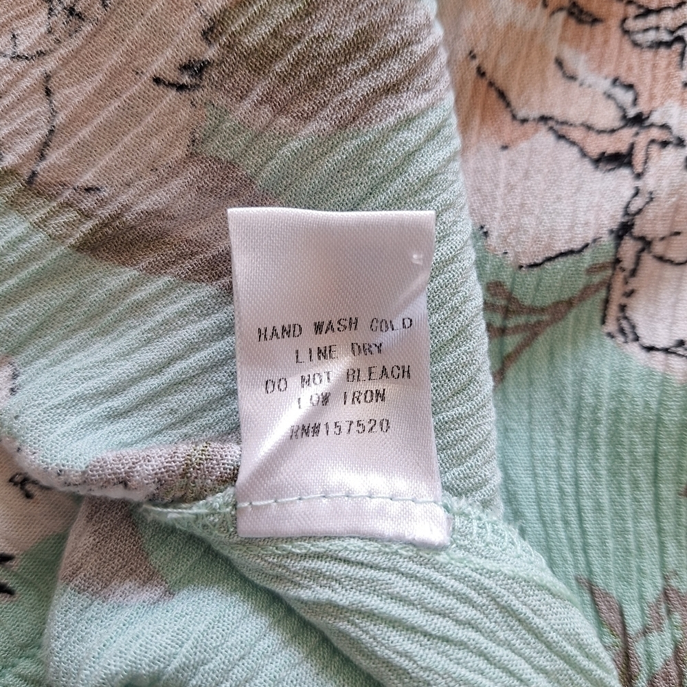 Blu Heaven Mint Green Floral Ruffle Cold-Shoulder Dress - Picture 11 of 14